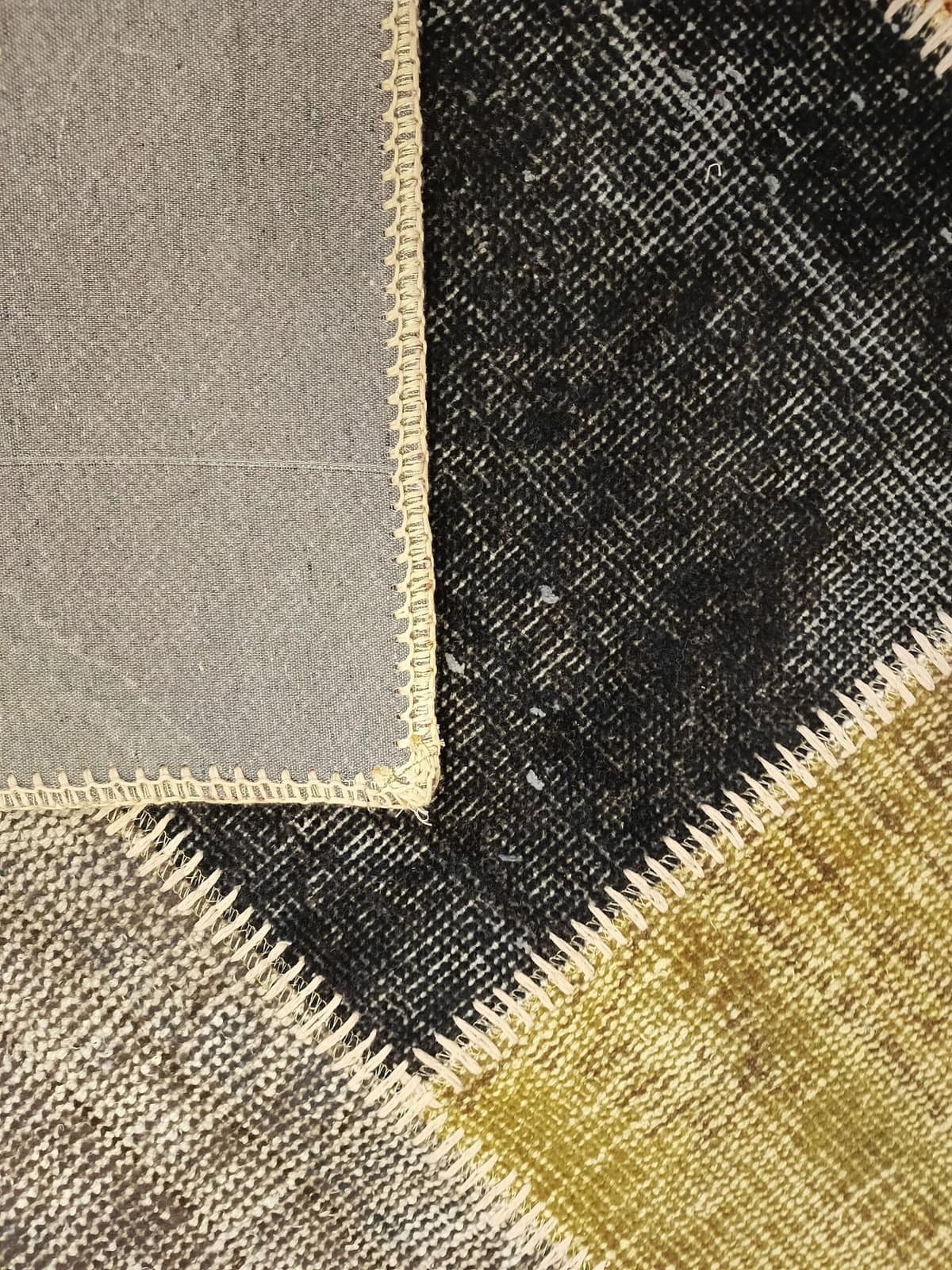 Handwoven Patchwork Rug — detail view 4, handmade vintage rug
