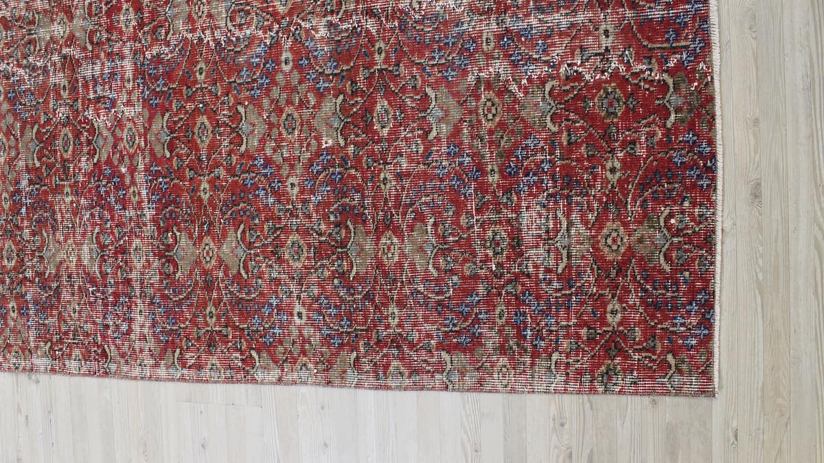 Distressed Handmade Vintage Rug — detail view 5, handmade vintage rug