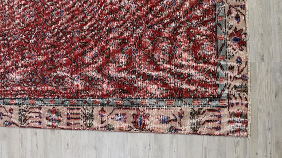 Vintage Handmade Wool Rug — detail view 2, handmade vintage rug