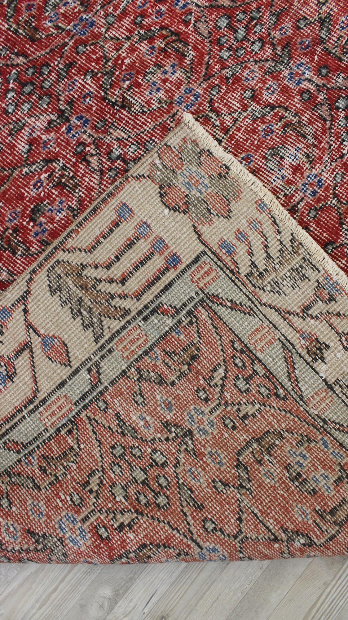 Vintage Handmade Wool Rug — detail view 4, handmade vintage rug
