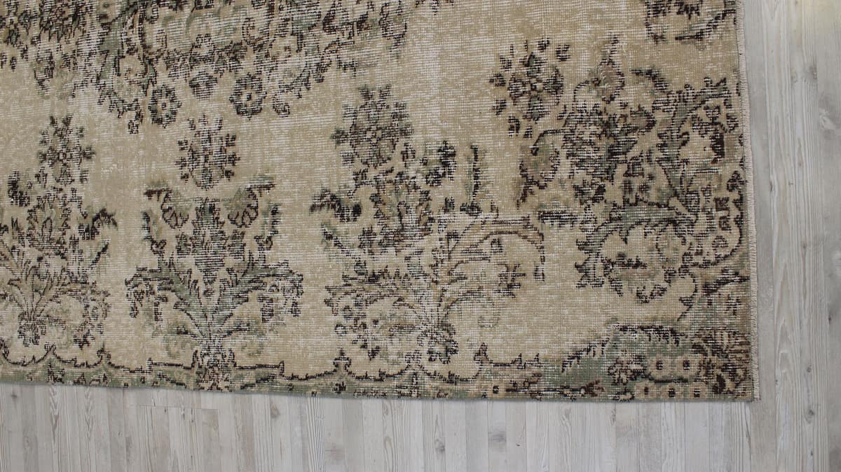 Distressed Vintage Handwoven Rug — detail view 4, handmade vintage rug