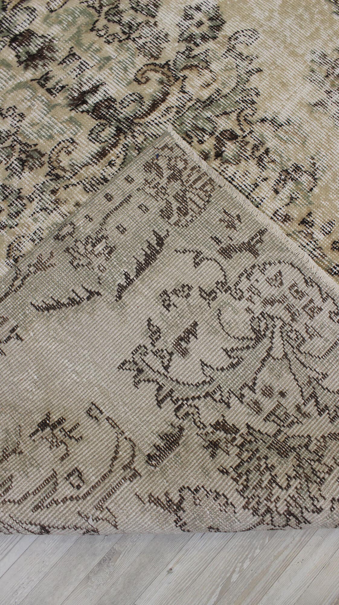 Distressed Vintage Handwoven Rug — detail view 5, handmade vintage rug