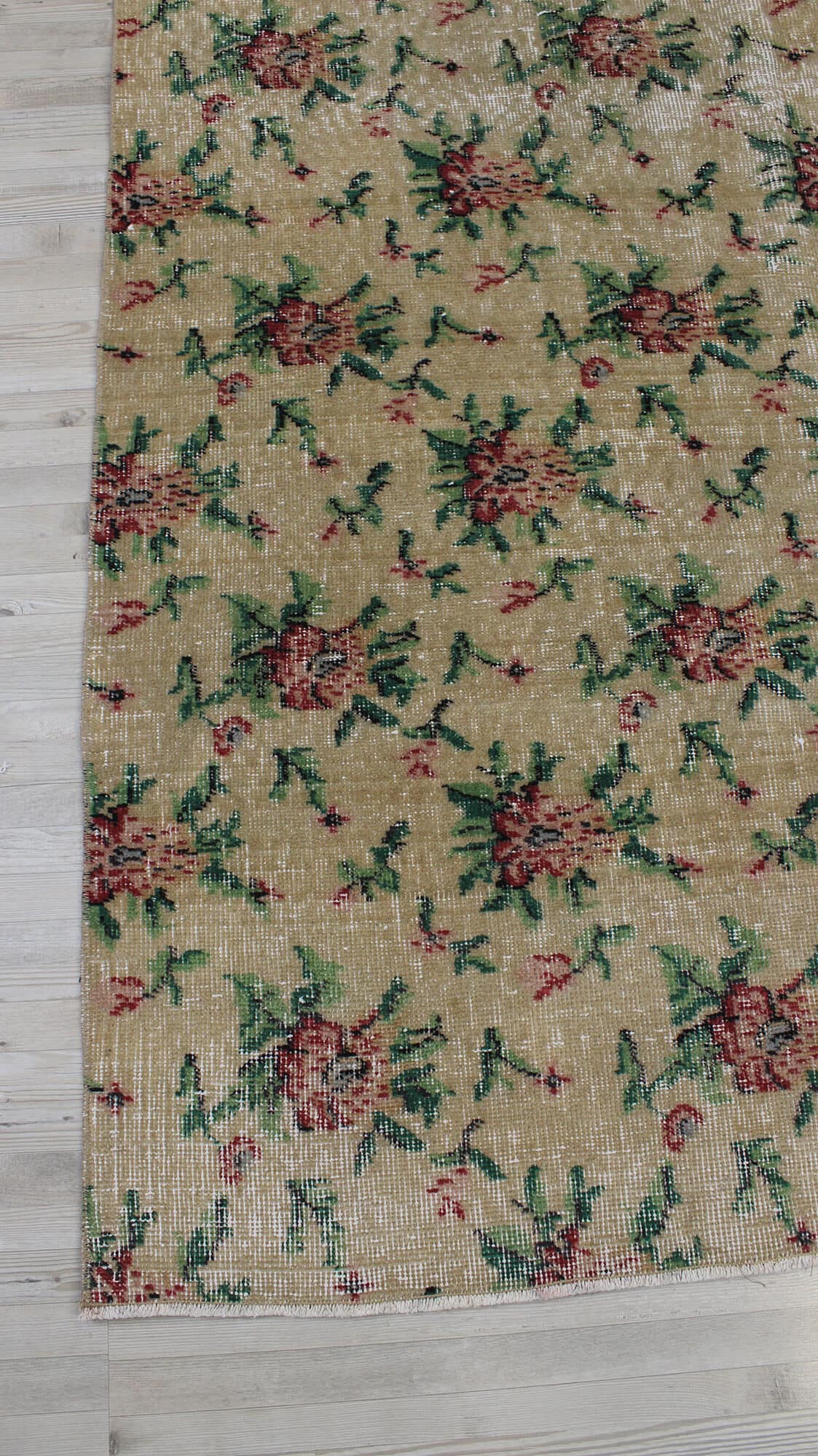 Distressed Vintage Handmade Rug — detail view 3, handmade vintage rug