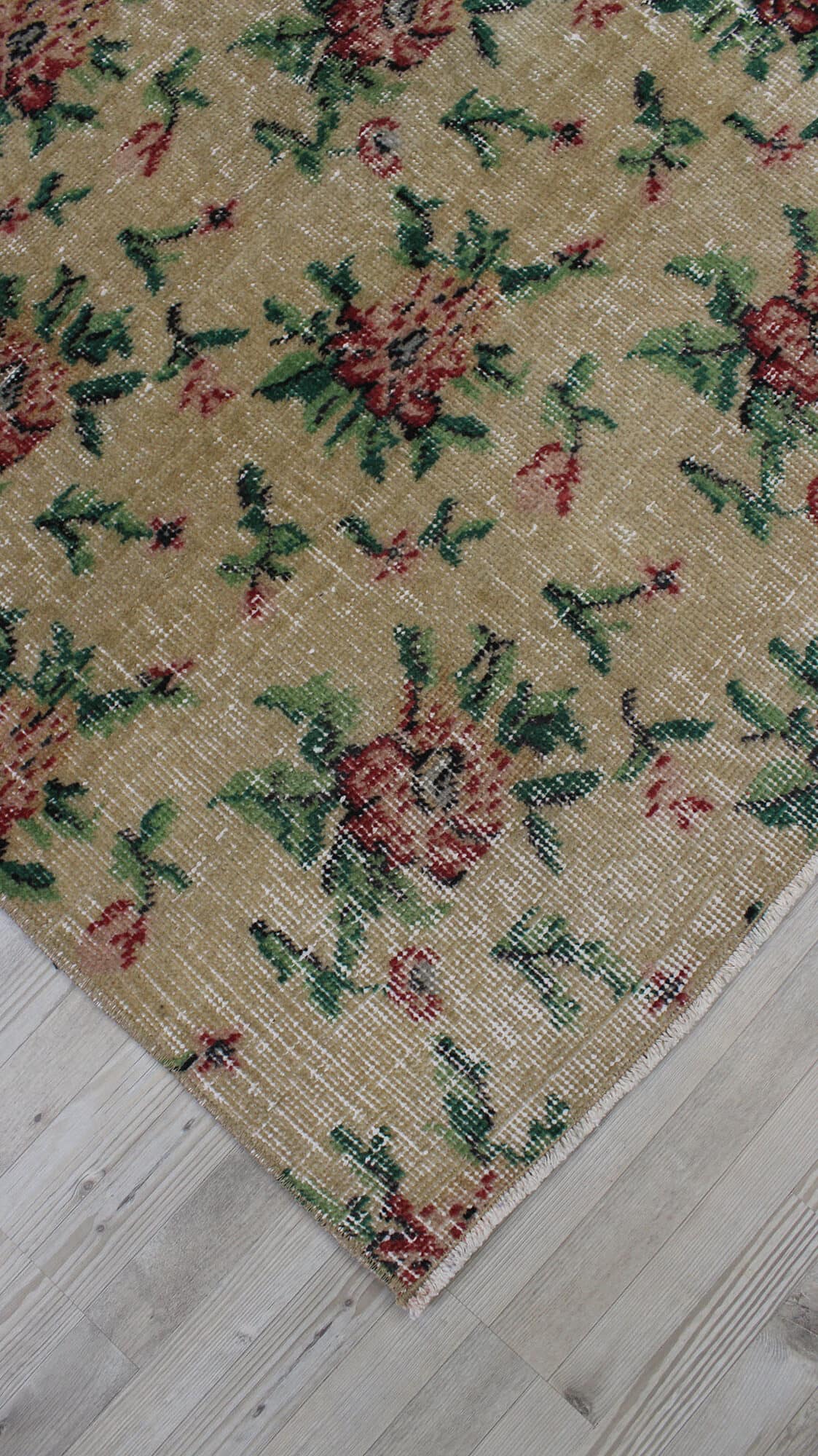 Distressed Vintage Handmade Rug — detail view 4, handmade vintage rug