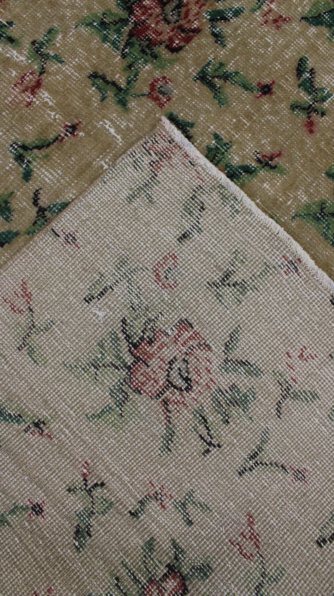 Distressed Vintage Handmade Rug — detail view 5, handmade vintage rug