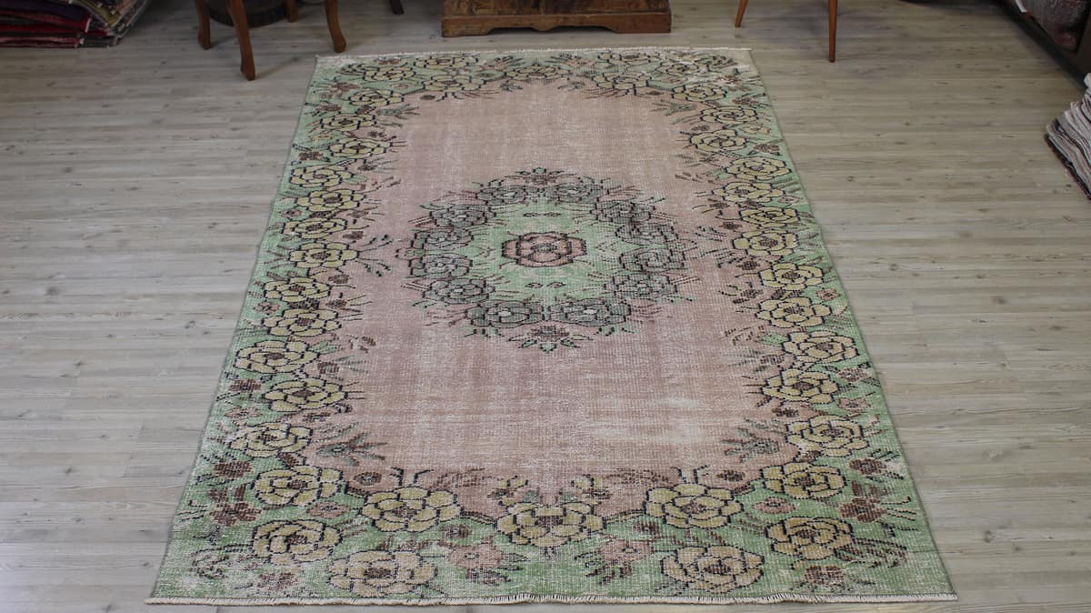 Distressed Vintage Rug — detail view 2, handmade vintage rug