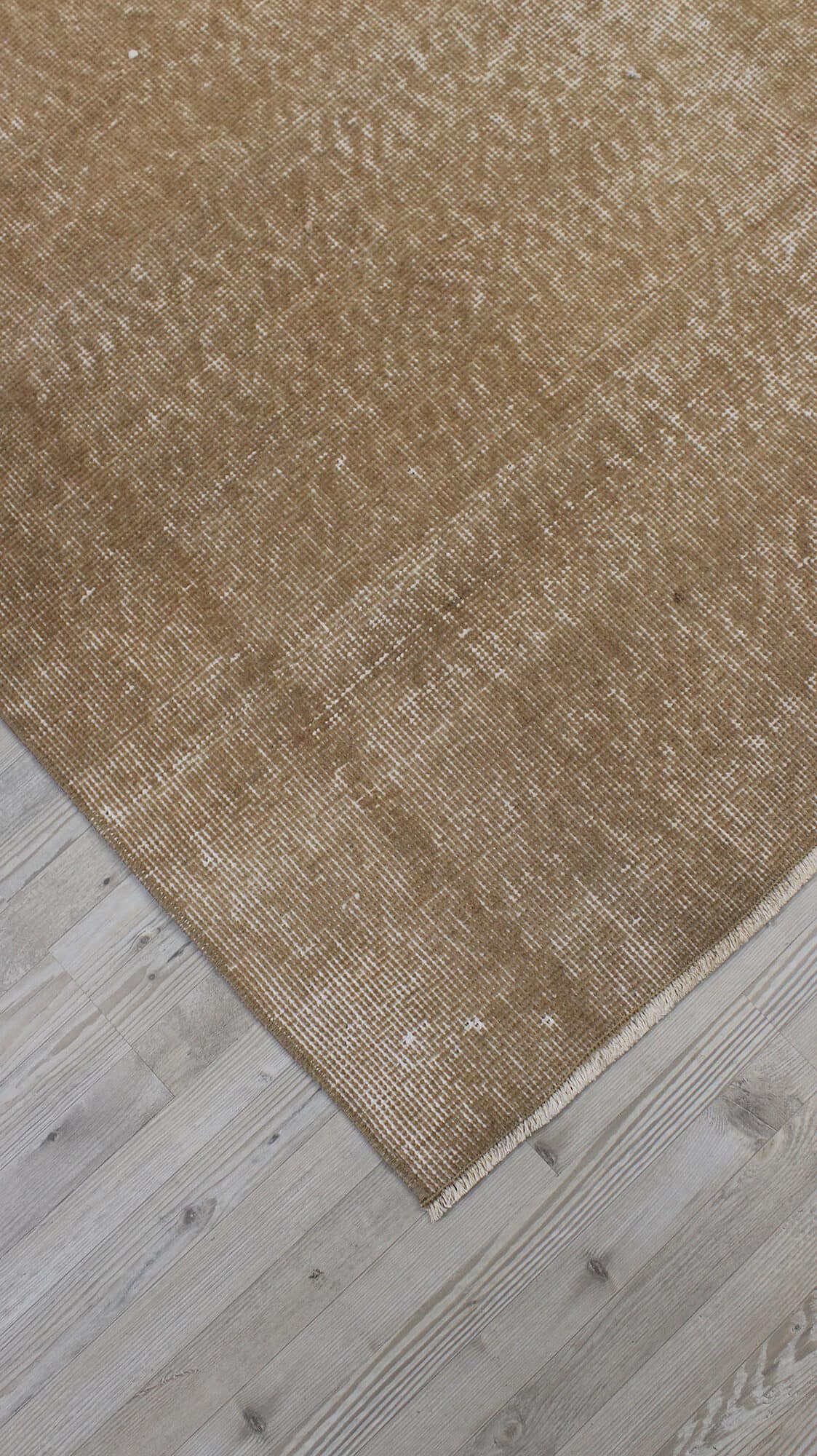 Distressed Hand-Woven Wool Rug, Vintage — detail view 4, handmade vintage rug