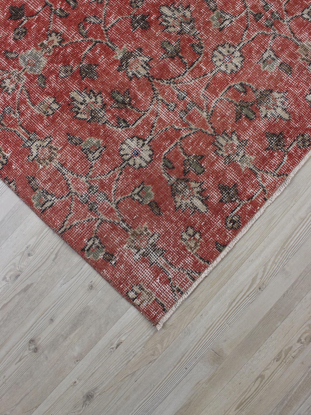Vintage Handmade Rug, Distressed — detail view 4, handmade vintage rug