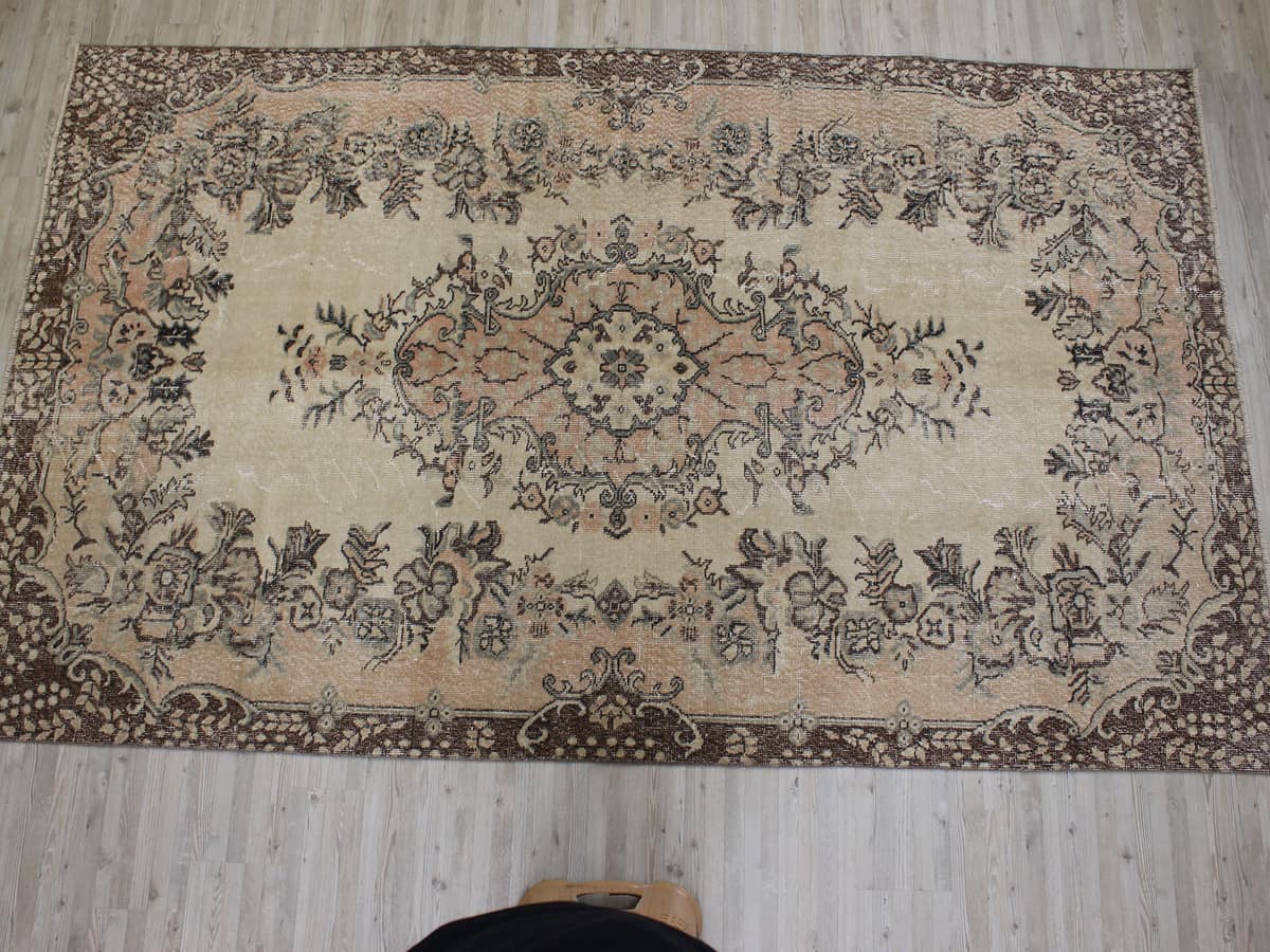 Vintage Handmade Wool Rug — detail view 2, handmade vintage rug