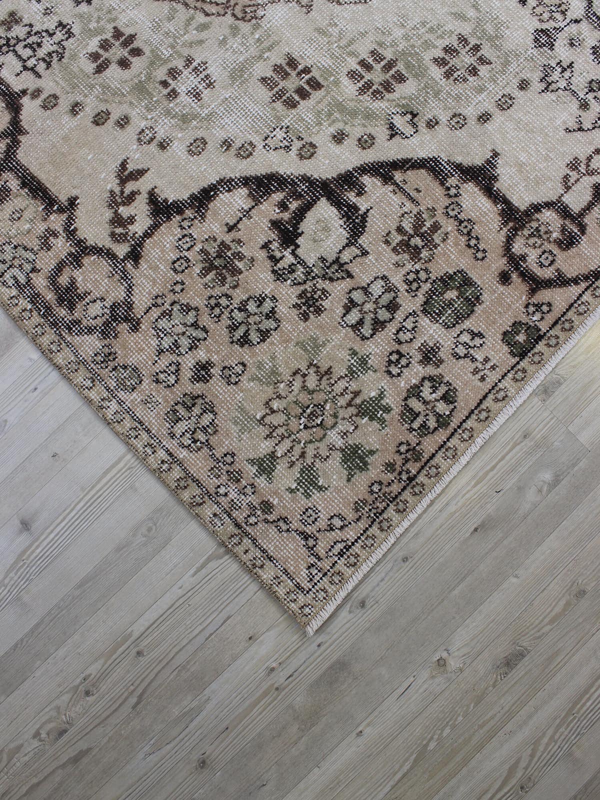 Vintage Handmade Wool Rug — detail view 2, handmade vintage rug