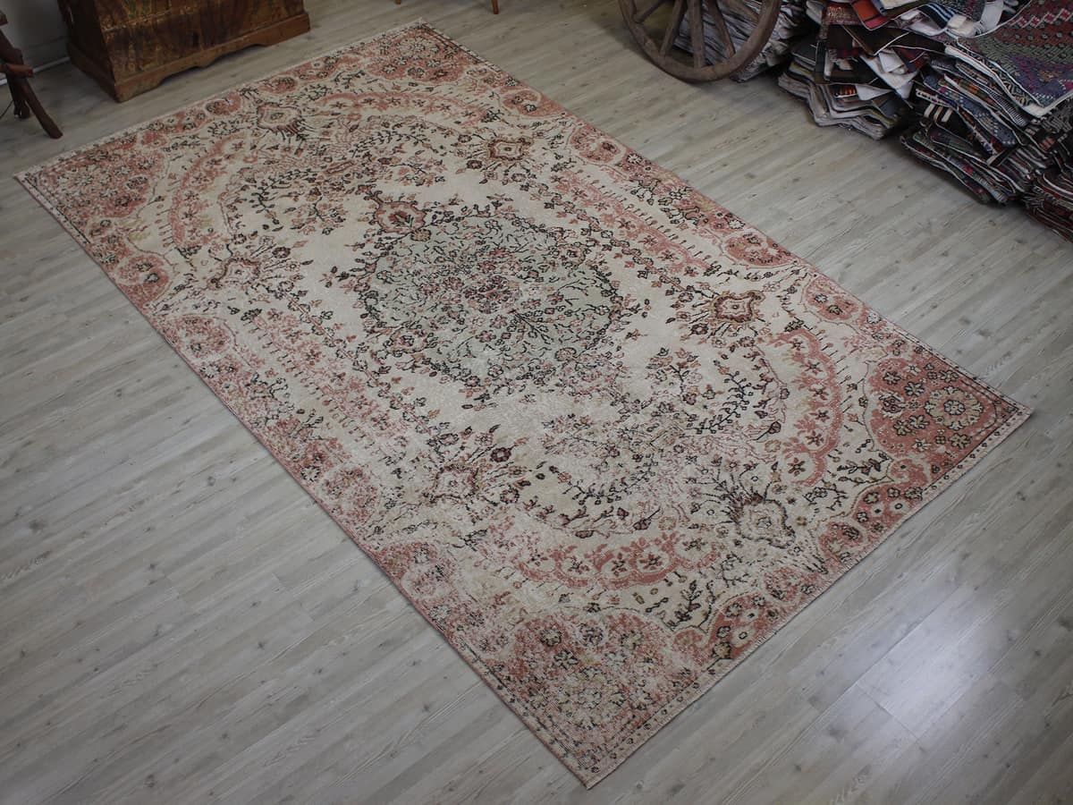 Vintage Distressed Wool Rug — detail view 2, handmade vintage rug