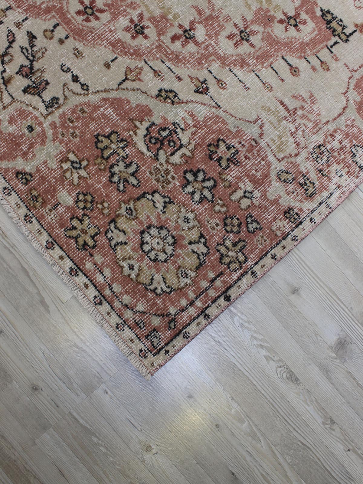 Vintage Distressed Wool Rug — detail view 4, handmade vintage rug