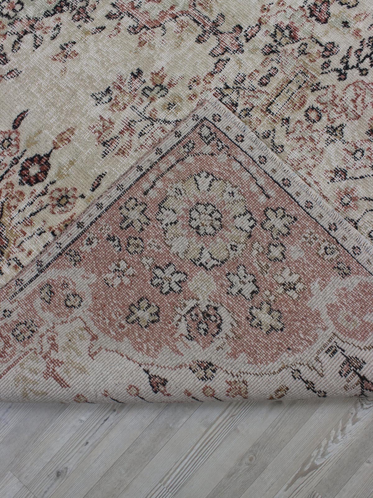 Vintage Distressed Wool Rug — detail view 5, handmade vintage rug