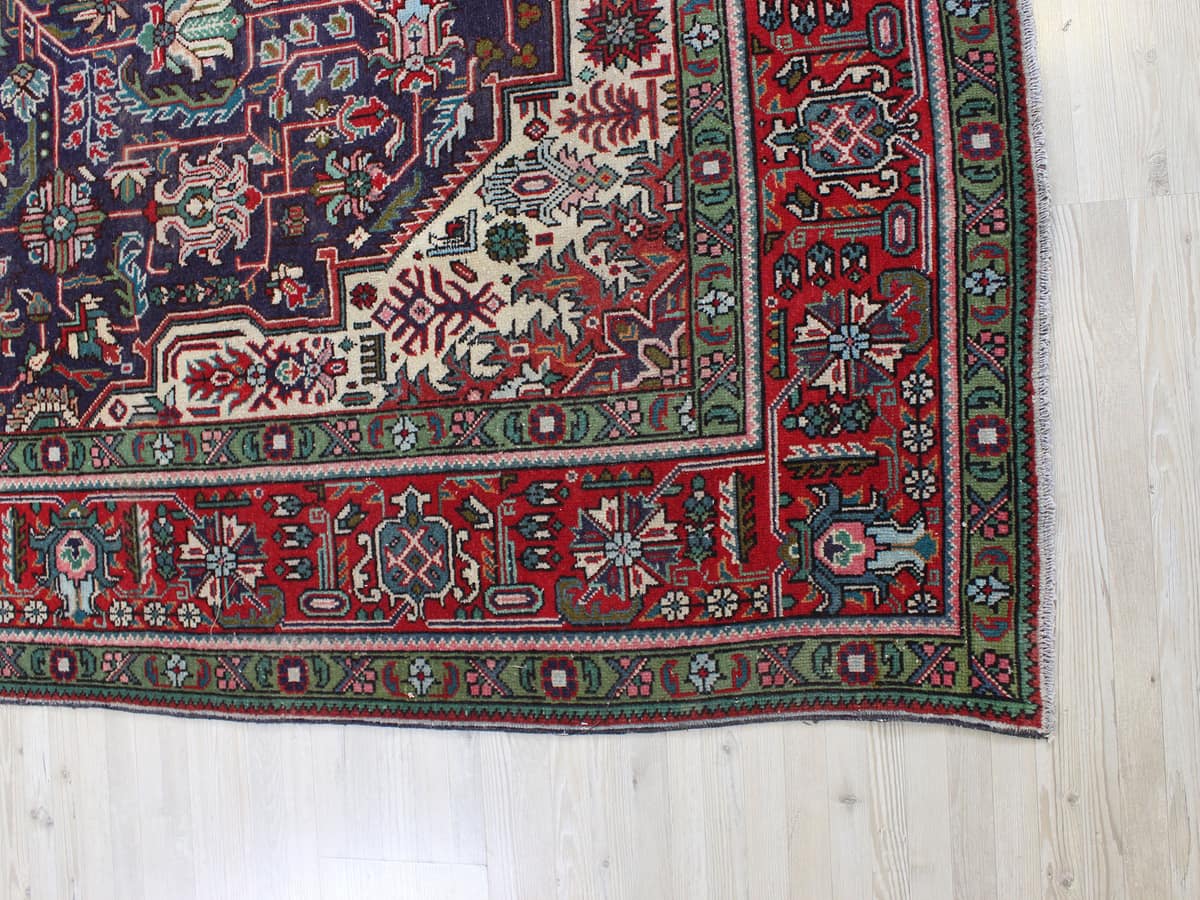 Vintage Hand-Woven Wool Rug — detail view 2, handmade vintage rug