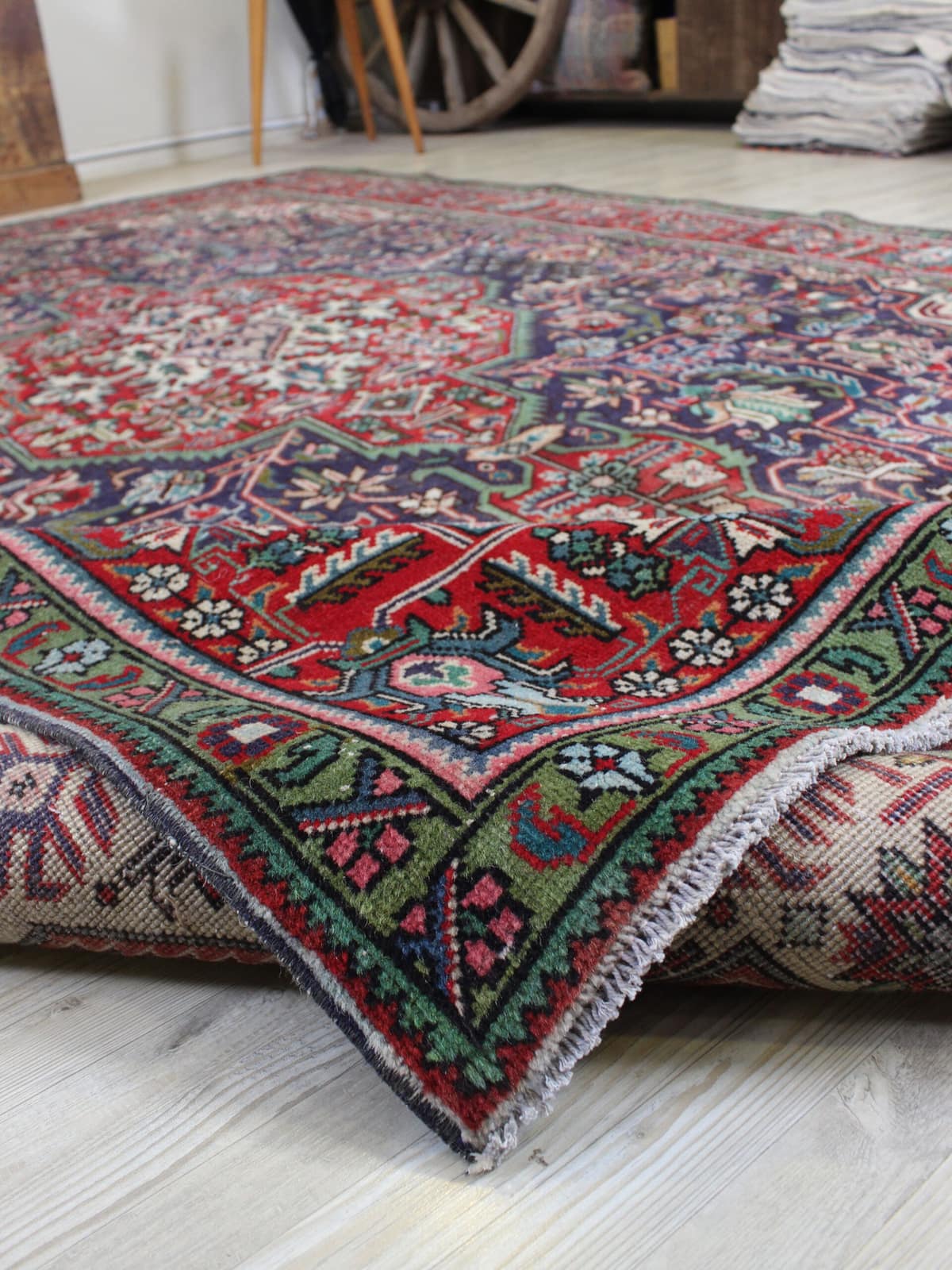 Vintage Hand-Woven Wool Rug — detail view 3, handmade vintage rug