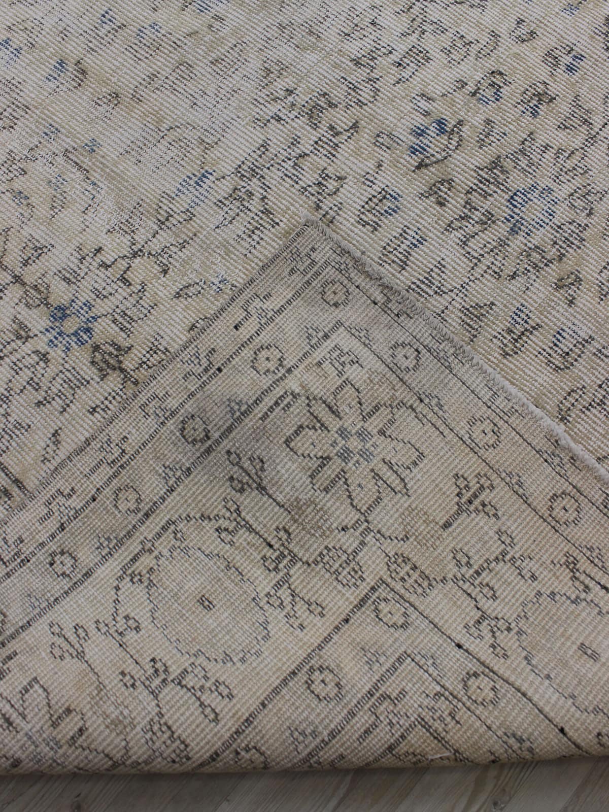Handmade Wool Rug, Distressed — detail view 4, handmade vintage rug