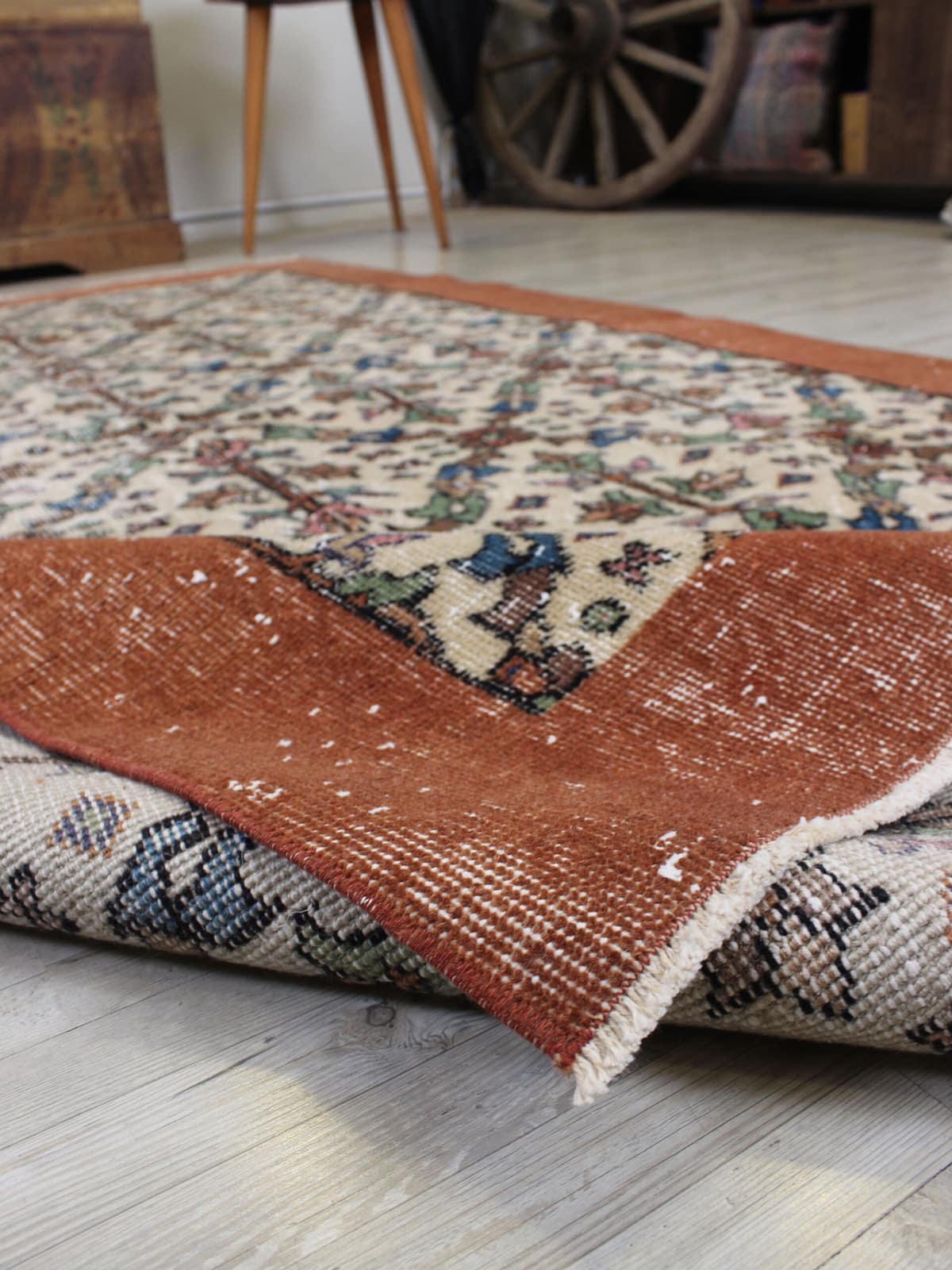 Handmade Wool Rug, Vintage — detail view 4, handmade vintage rug