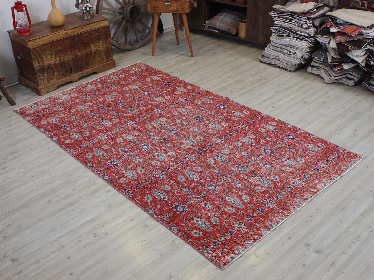 Hand-Woven Wool Vintage Rug, vintage rug, Handmade, hand-knotted cotton, size 147 × 258 cm, from Van
