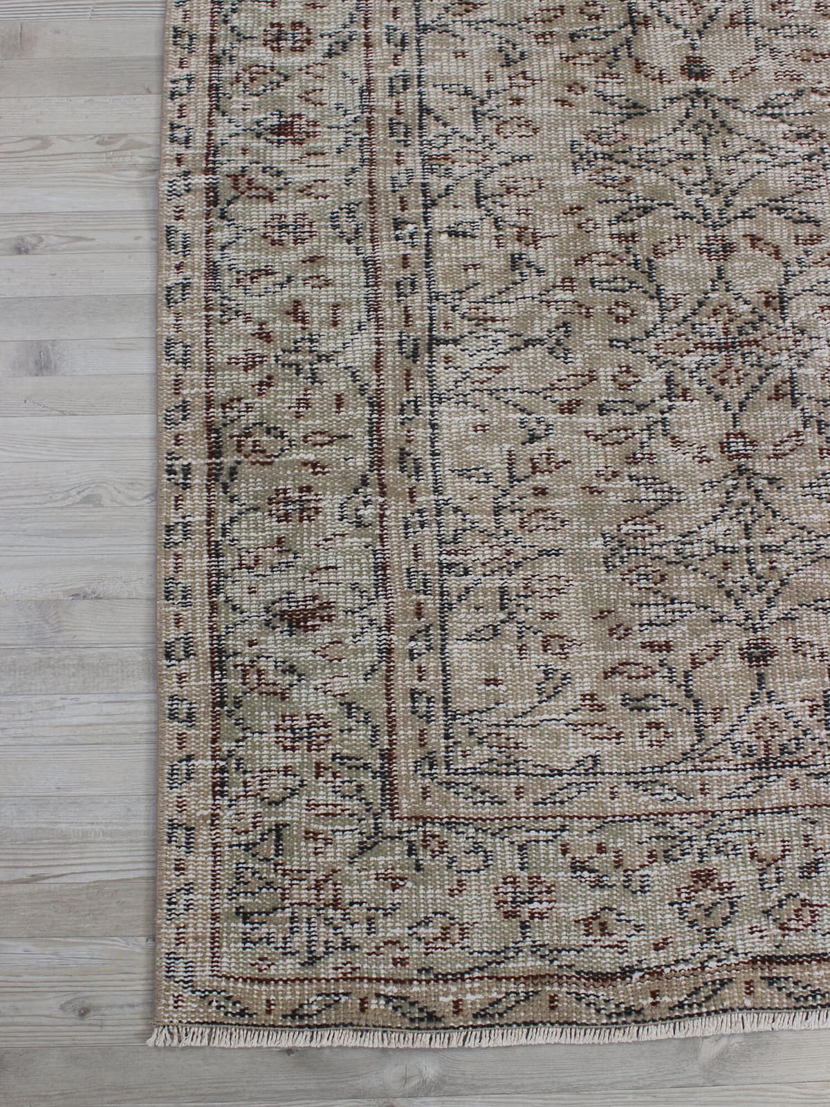 Handmade Distressed Rug — detail view 2, handmade vintage rug
