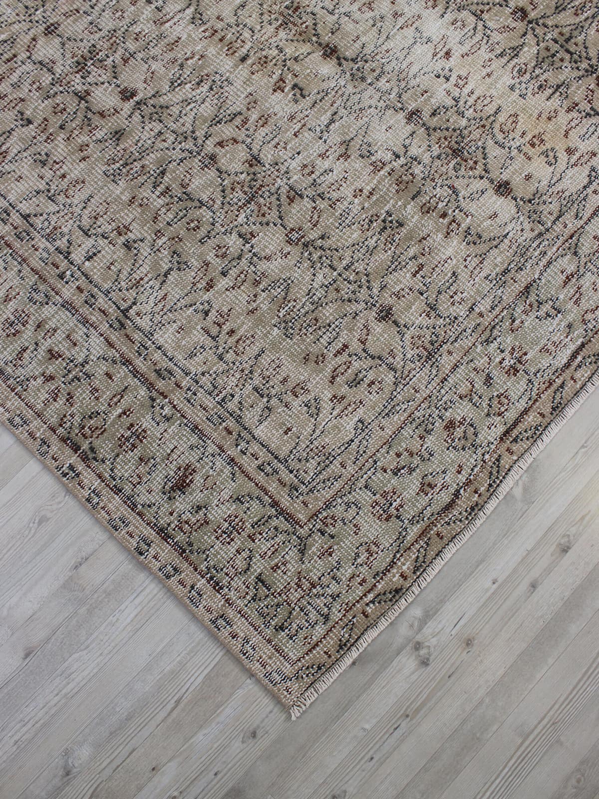 Handmade Distressed Rug — detail view 3, handmade vintage rug