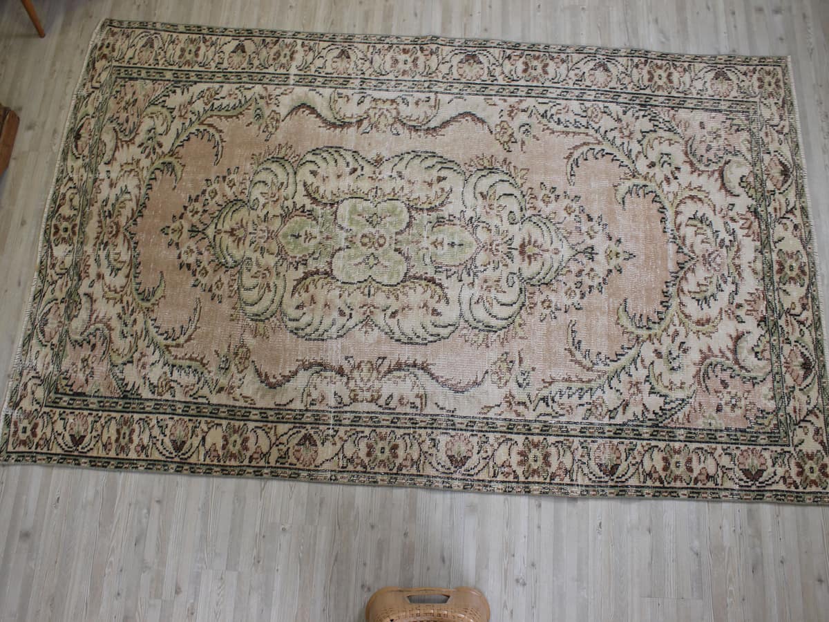 Distressed Handwoven Rug, Vintage — detail view 2, handmade vintage rug
