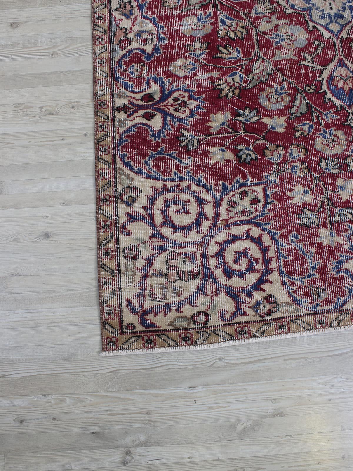 Distressed Hand-Woven Vintage Rug — detail view 3, handmade vintage rug