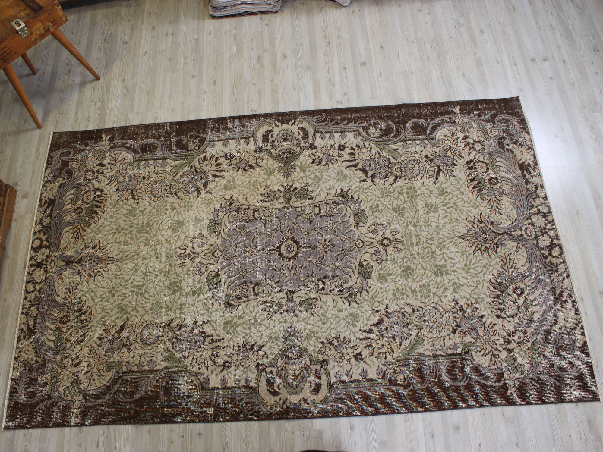 Vintage Handmade Wool Rug — detail view 4, handmade vintage rug