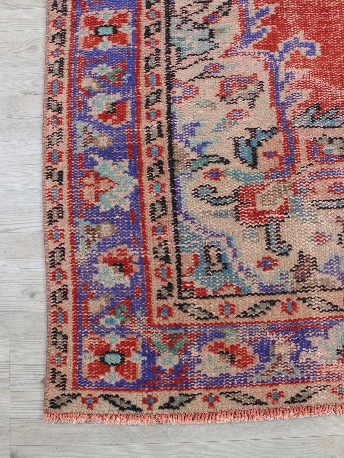 Vintage Handmade Wool Rug — detail view 4, handmade vintage rug