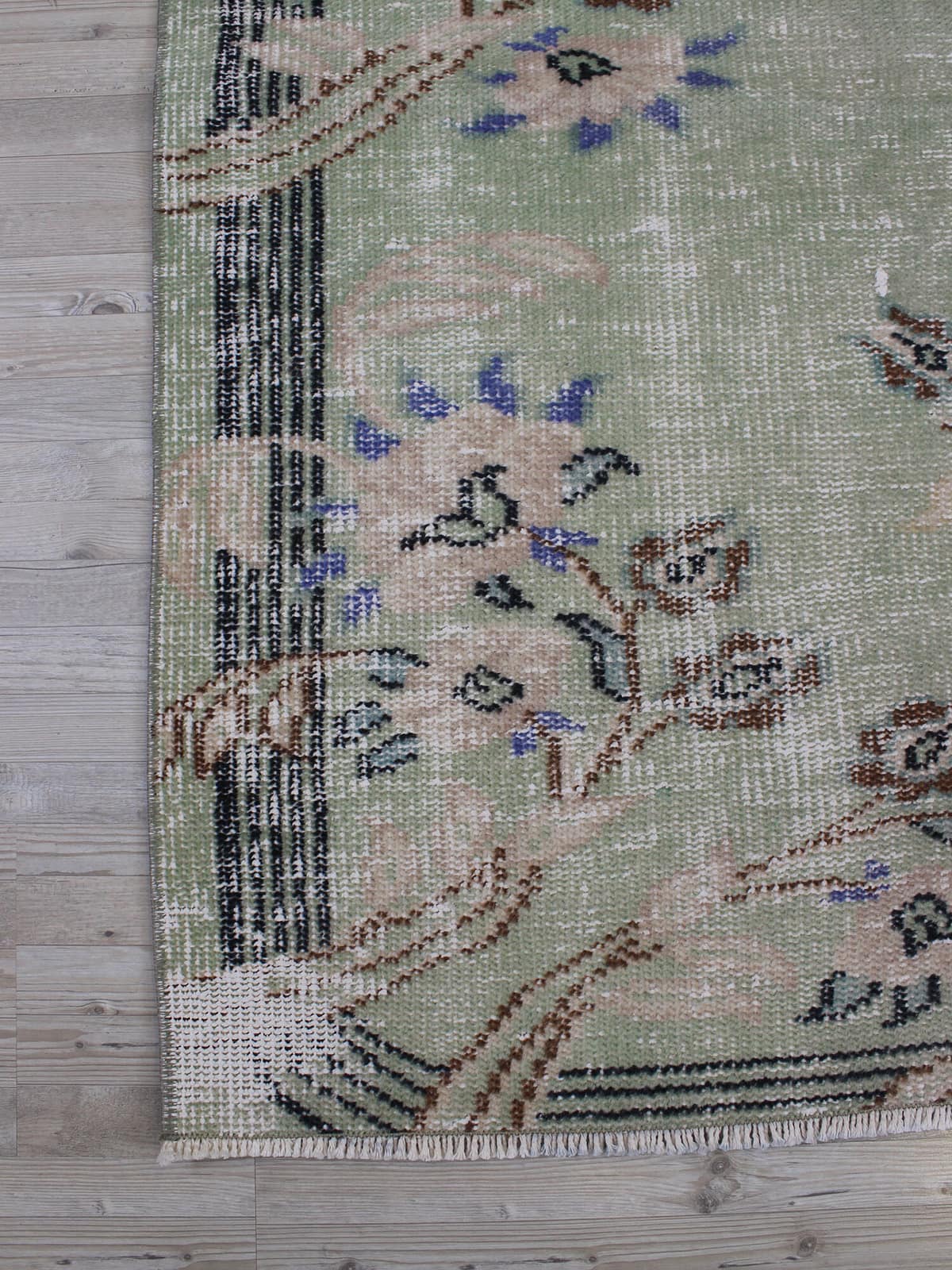 Distressed Vintage Hand-Knotted Rug — detail view 3, handmade vintage rug