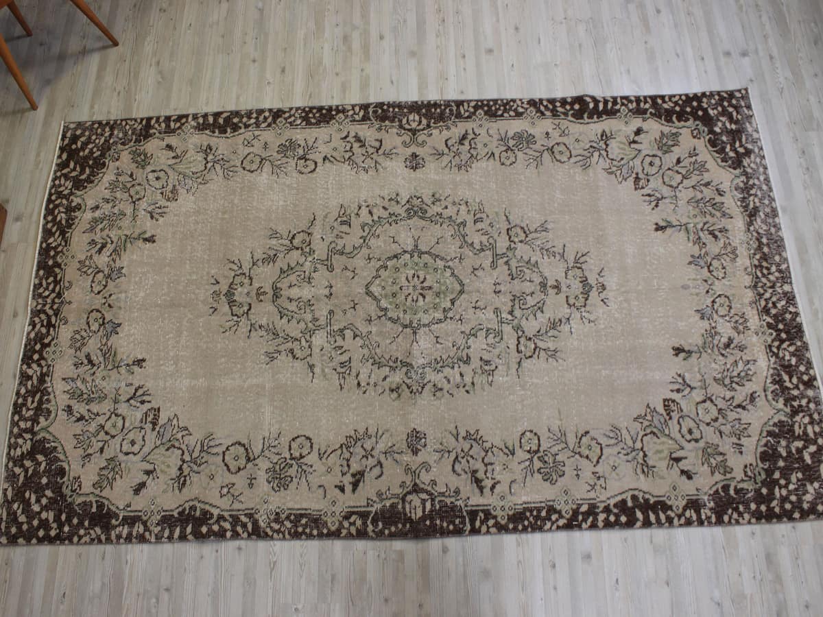 Distressed Handmade Wool Rug, Vintage — detail view 3, handmade vintage rug