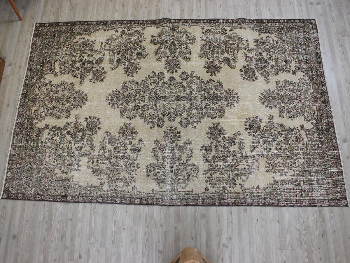 Distressed Vintage Handmade Rug — detail view 2, handmade vintage rug