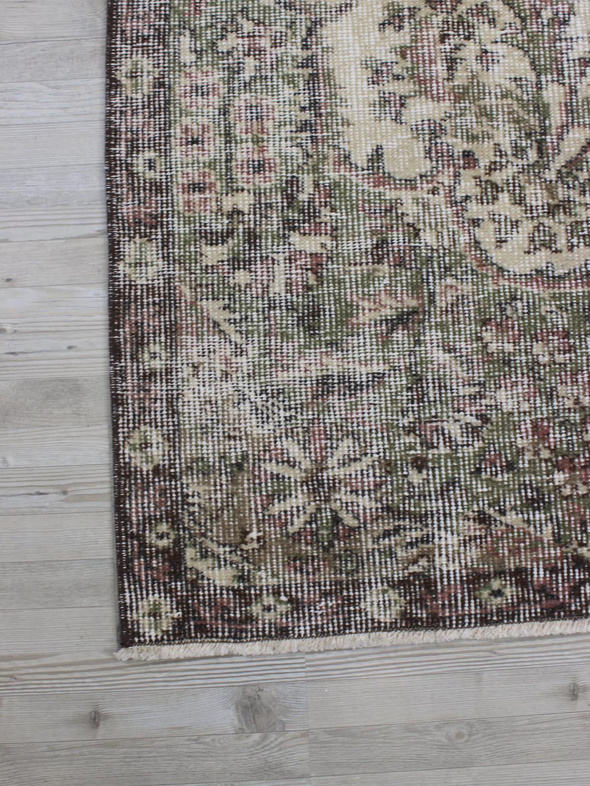 Distressed Vintage Handmade Rug — detail view 3, handmade vintage rug