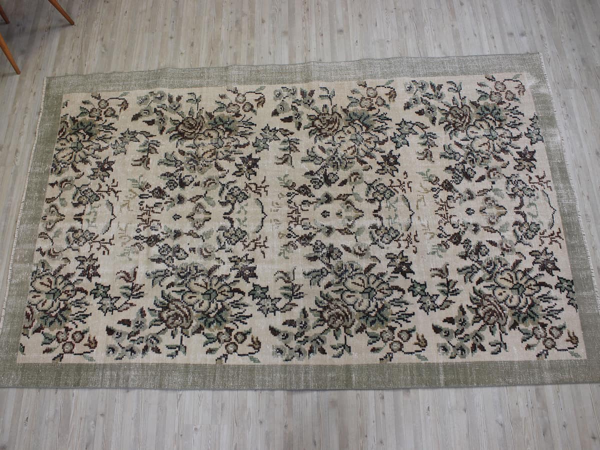 Vintage Handwoven Rug, Distressed — detail view 2, handmade vintage rug