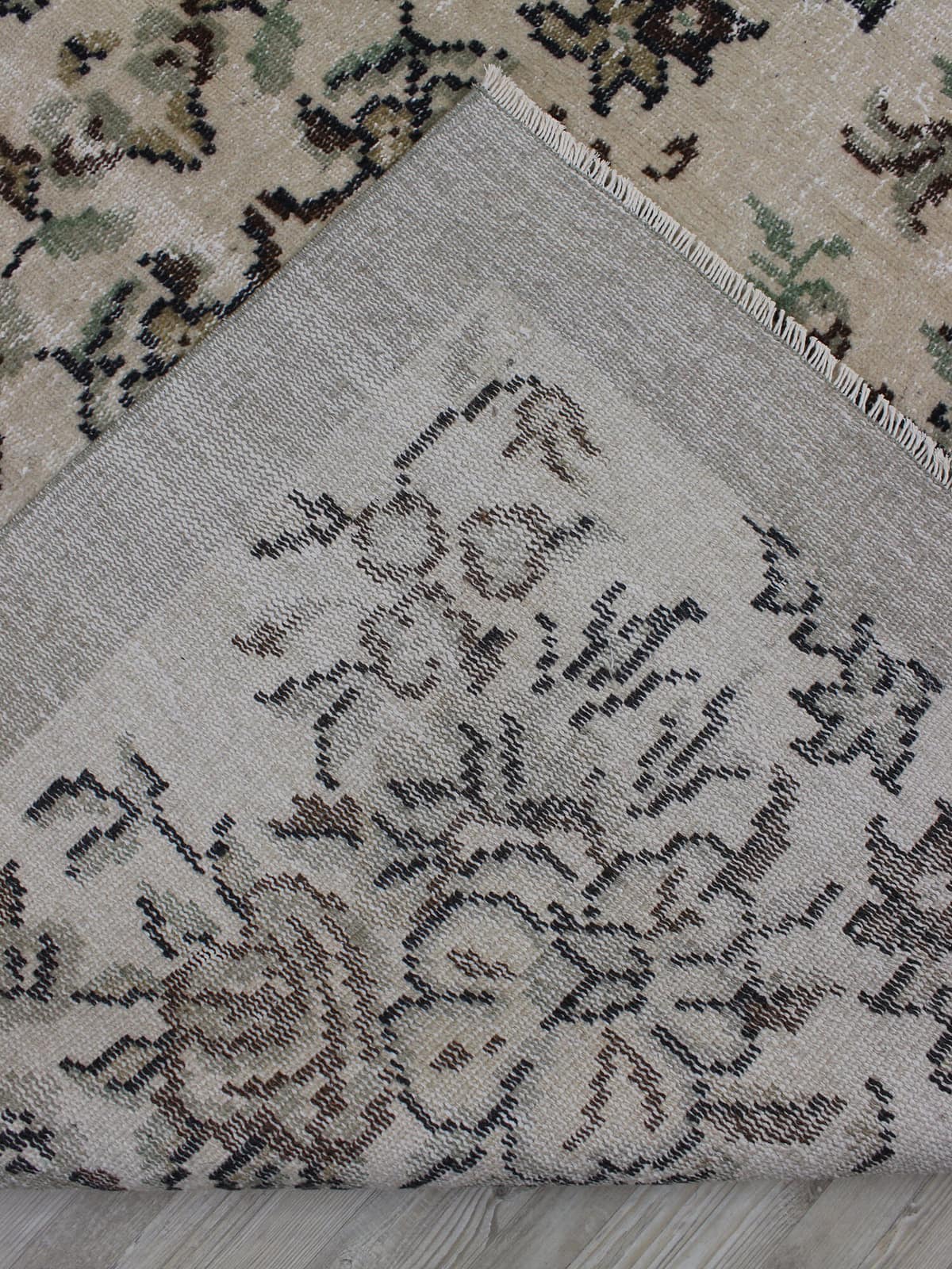 Vintage Handwoven Rug, Distressed — detail view 5, handmade vintage rug