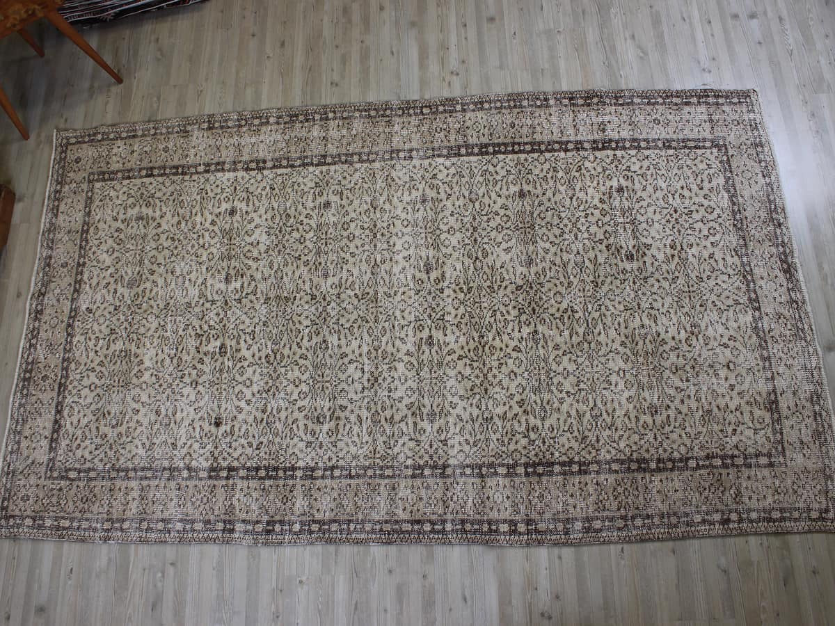 Distressed Wool Vintage Hand-Woven Rug — detail view 2, handmade vintage rug