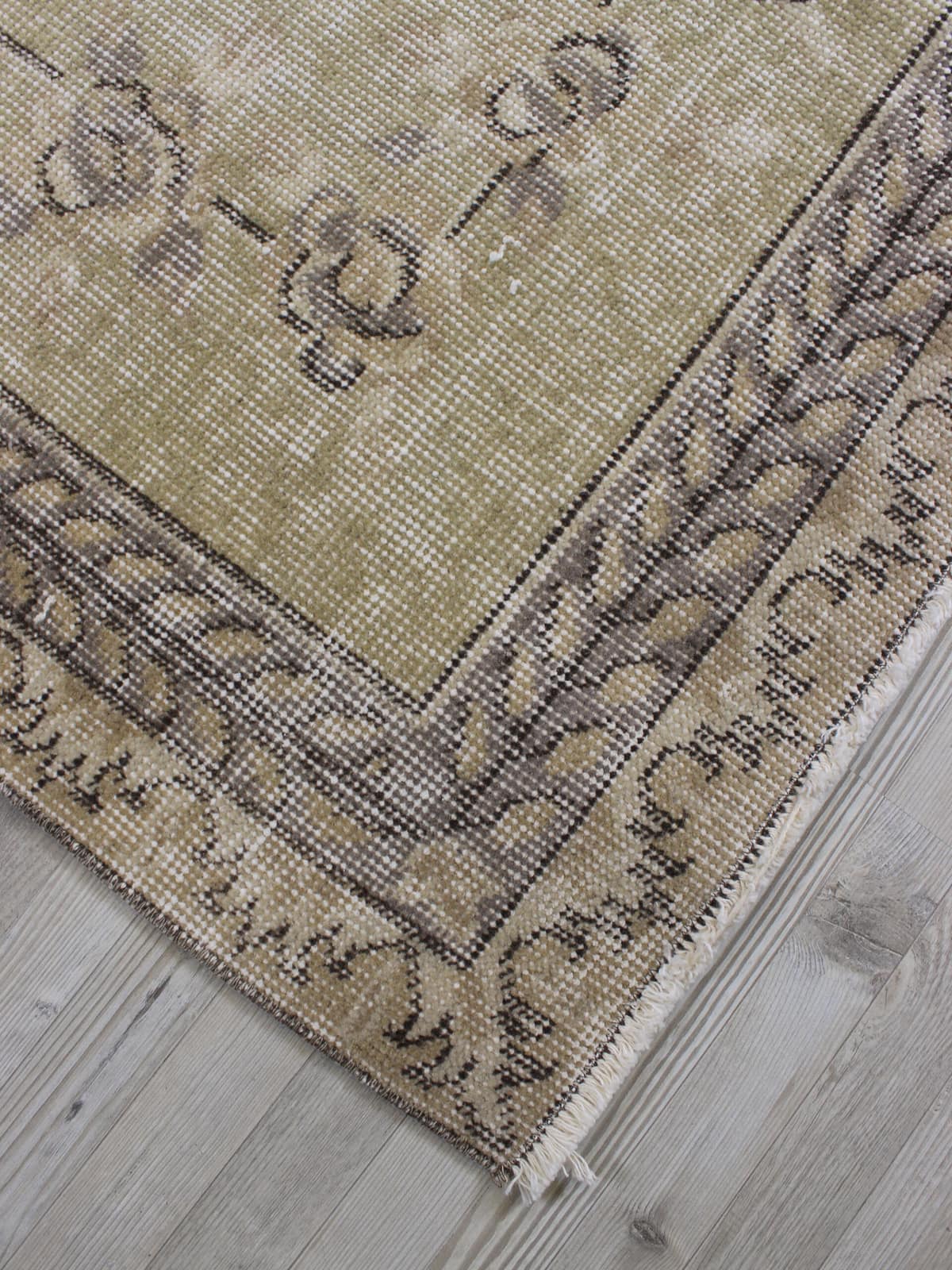 Distressed Wool Vintage Handmade Rug — detail view 3, handmade vintage rug
