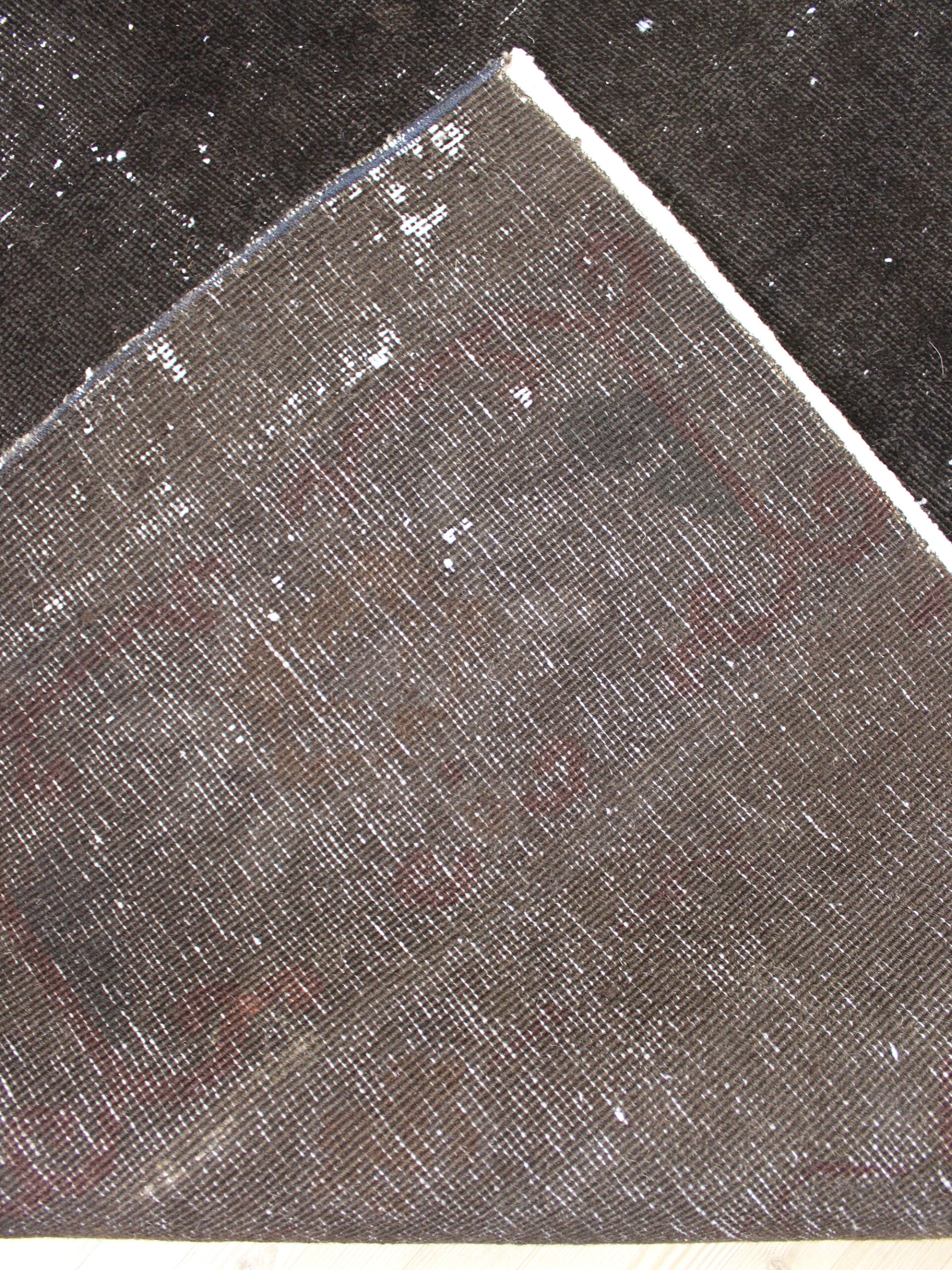 Distressed Hand-Woven Wool Vintage Rug — detail view 3, handmade vintage rug