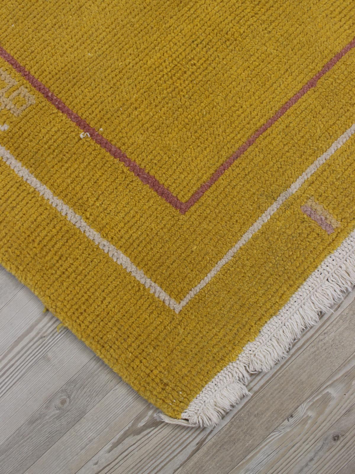 Distressed Hand-Woven Wool Rug, Vintage — detail view 5, handmade vintage rug