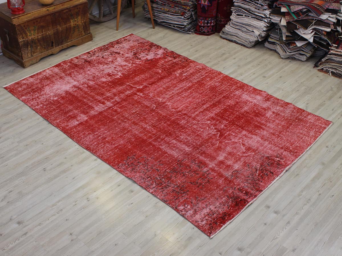Handmade Vintage Wool Rug, vintage rug, Handmade, hand-knotted wool & silk, size 166 × 256 cm, from Cappadocia