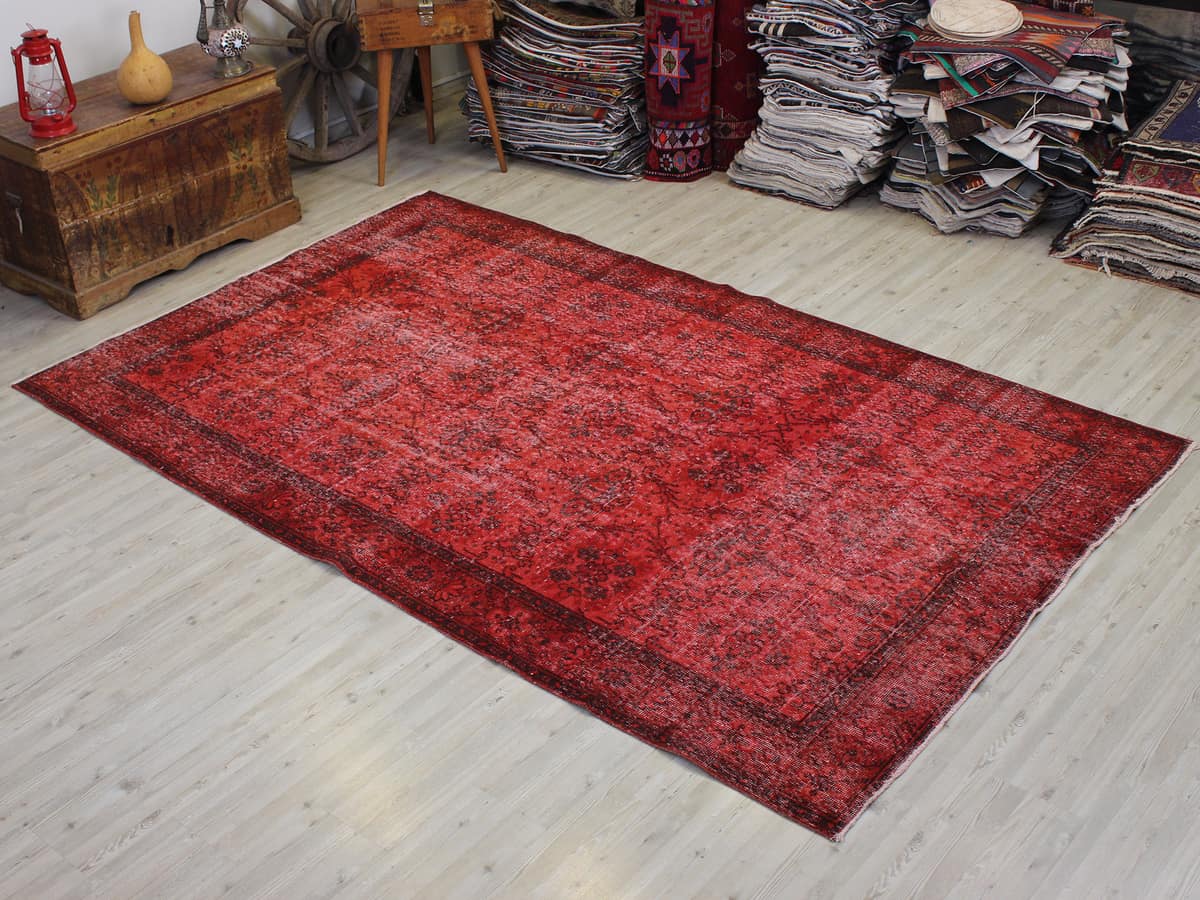 Vintage Handwoven Rug, vintage rug, Handmade, hand-knotted wool, cotton & silk, size 170 × 273 cm, from Bergama