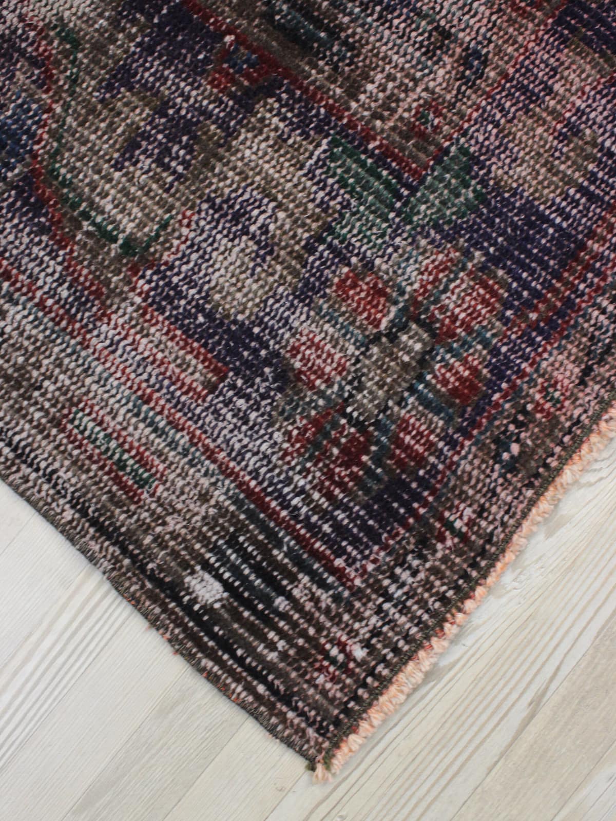 Distressed Hand-Woven Vintage Rug — detail view 2, handmade vintage rug