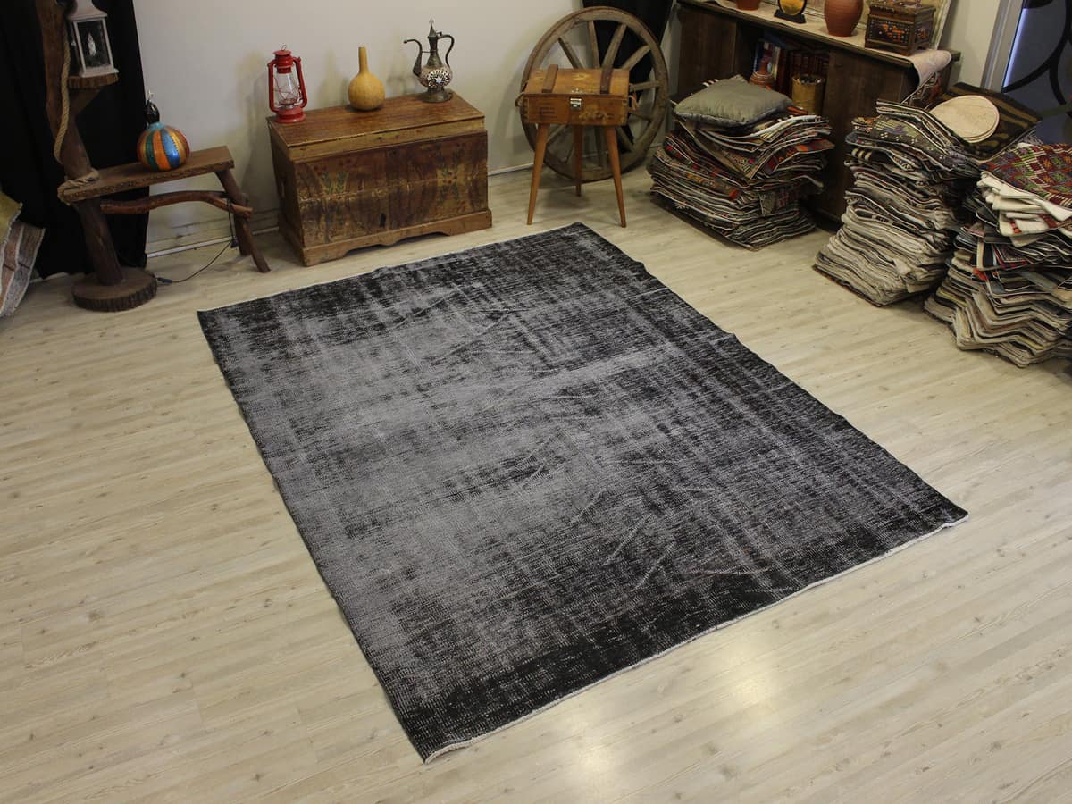 Handmade Vintage Wool Rug, vintage rug, Handmade, hand-knotted silk, size 178 × 237 cm, from Antalya