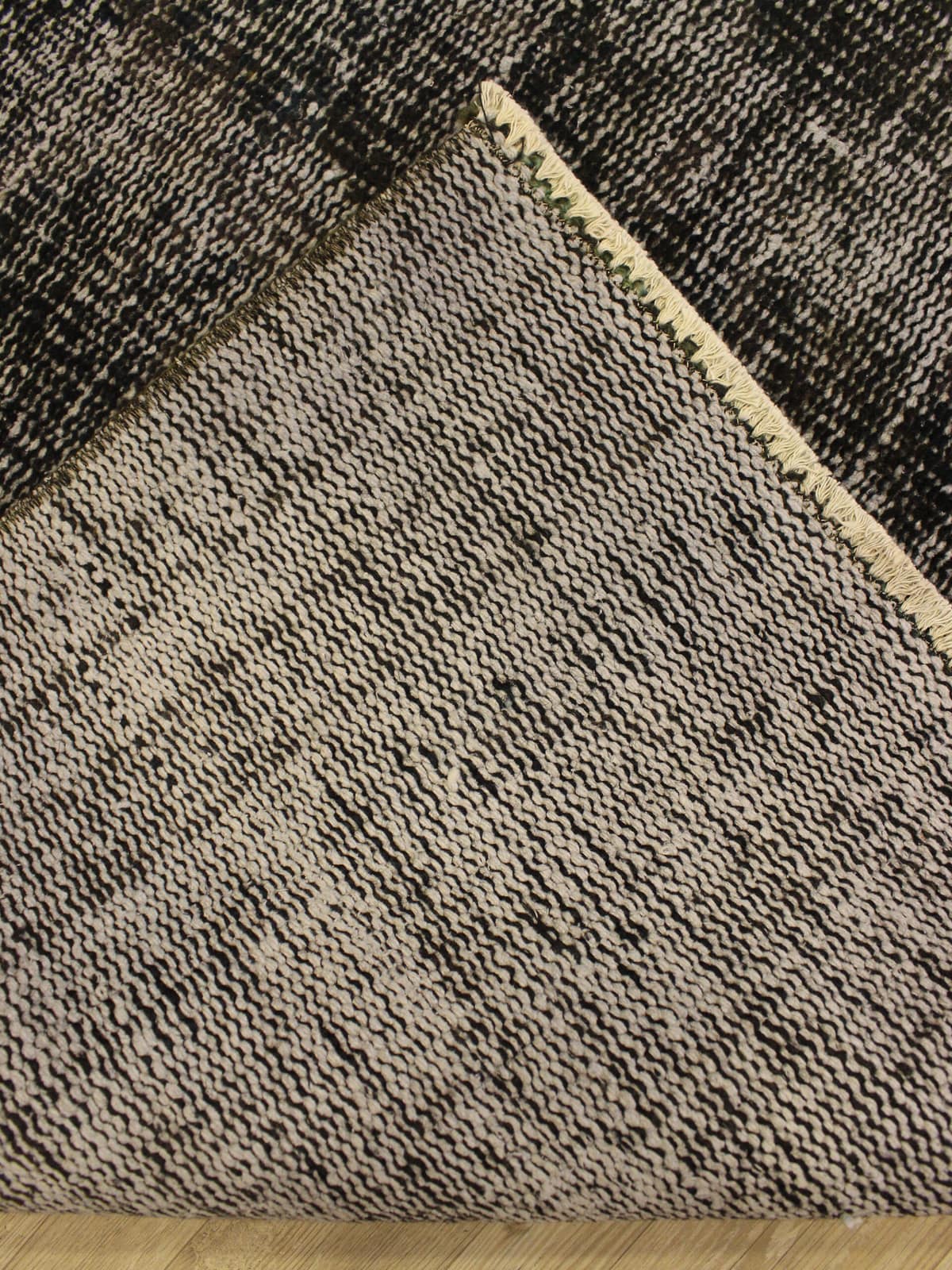 Distressed Vintage Wool Rug — detail view 3, handmade vintage rug