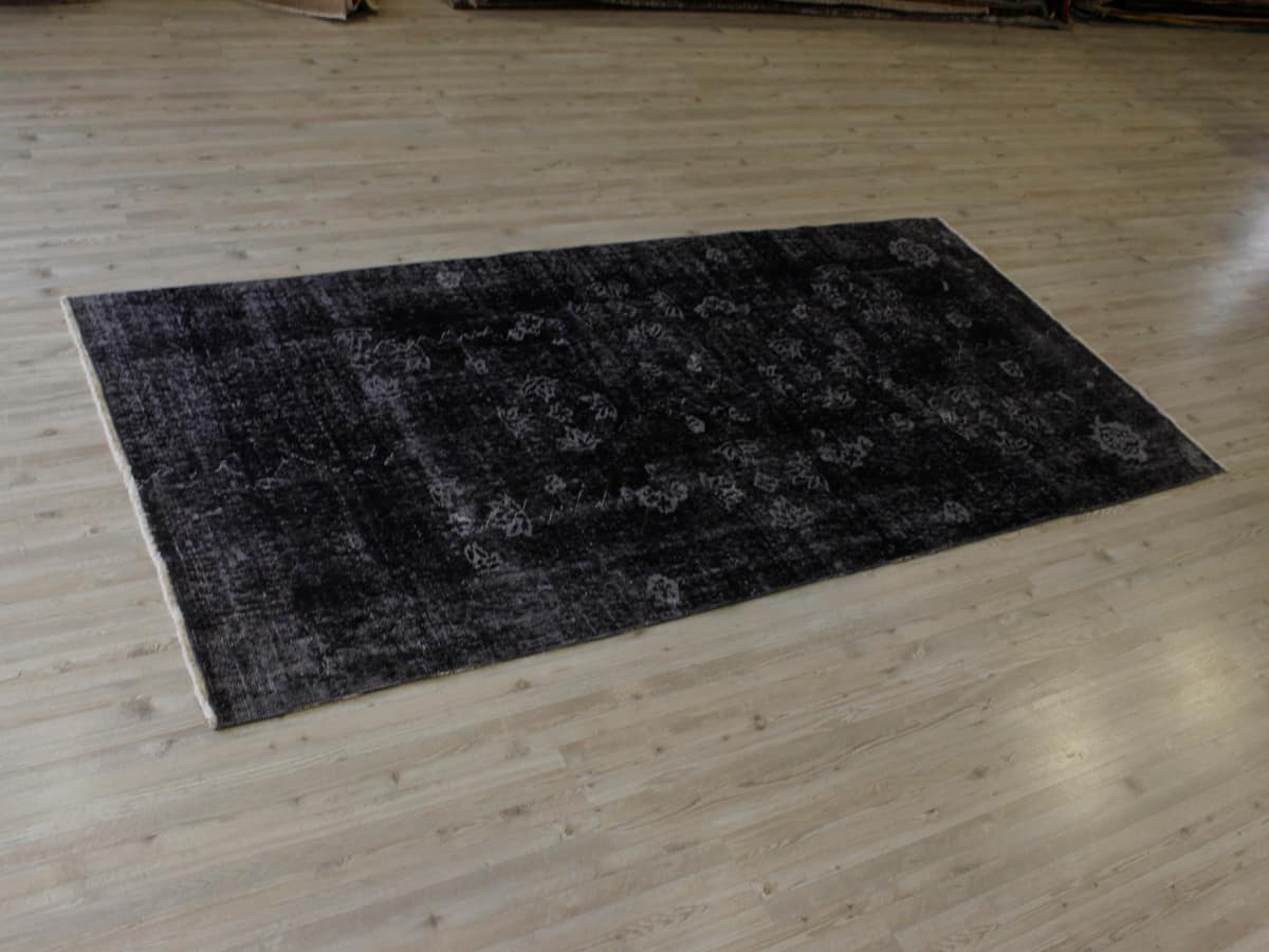 Distressed Hand-Woven Wool Rug, Vintage — detail view 3, handmade vintage rug
