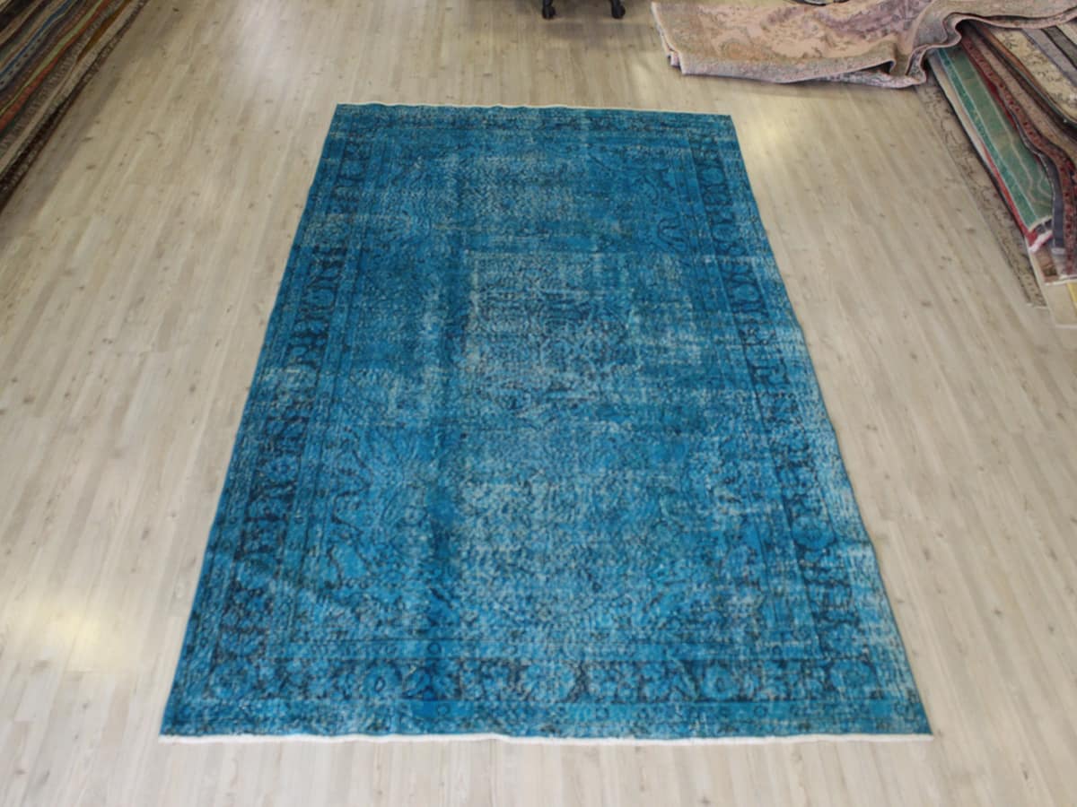 Distressed Vintage Wool Rug — detail view 2, handmade vintage rug