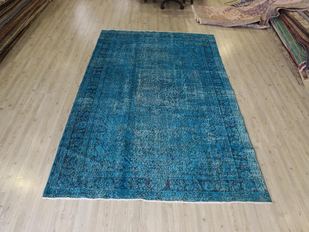 Distressed Vintage Wool Rug — detail view 4, handmade vintage rug