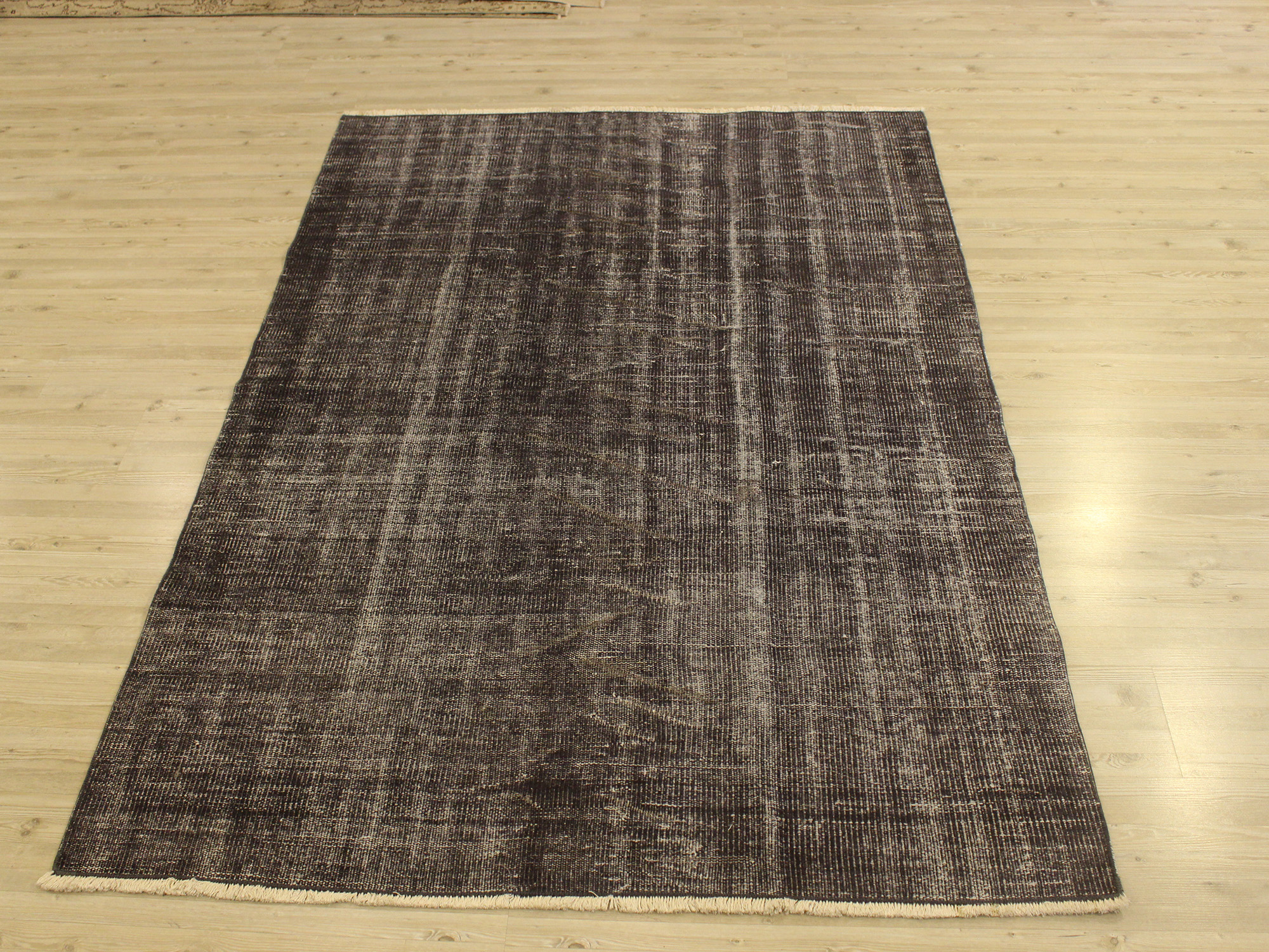 Distressed Wool Handmade Rug, Vintage — detail view 2, handmade vintage rug