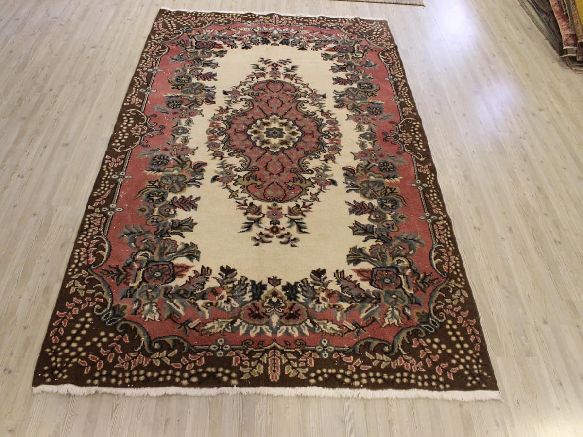 Distressed Hand-Woven Vintage Rug — detail view 2, handmade vintage rug
