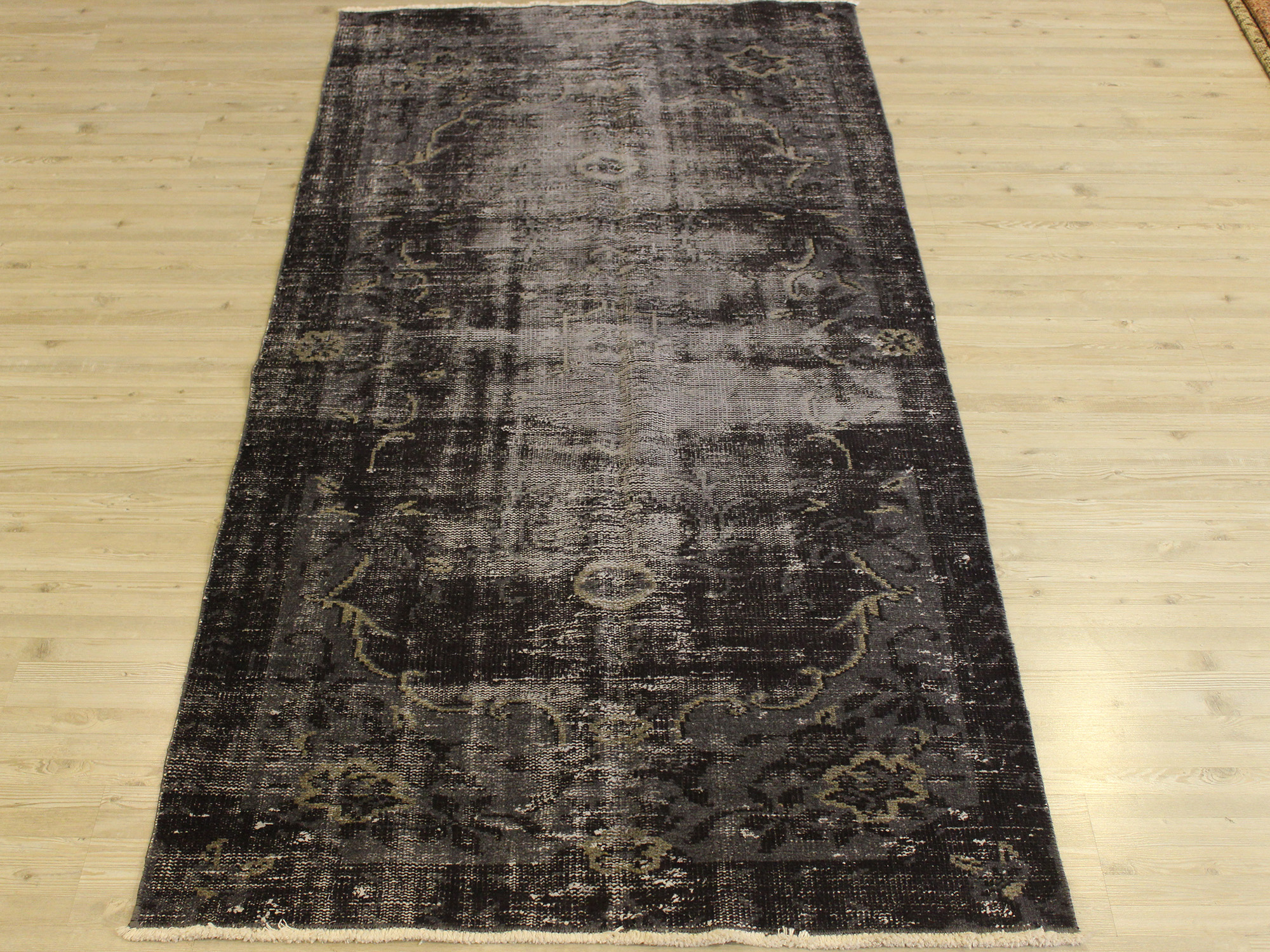 Vintage Distressed Hand-Knotted Rug — detail view 2, handmade vintage rug
