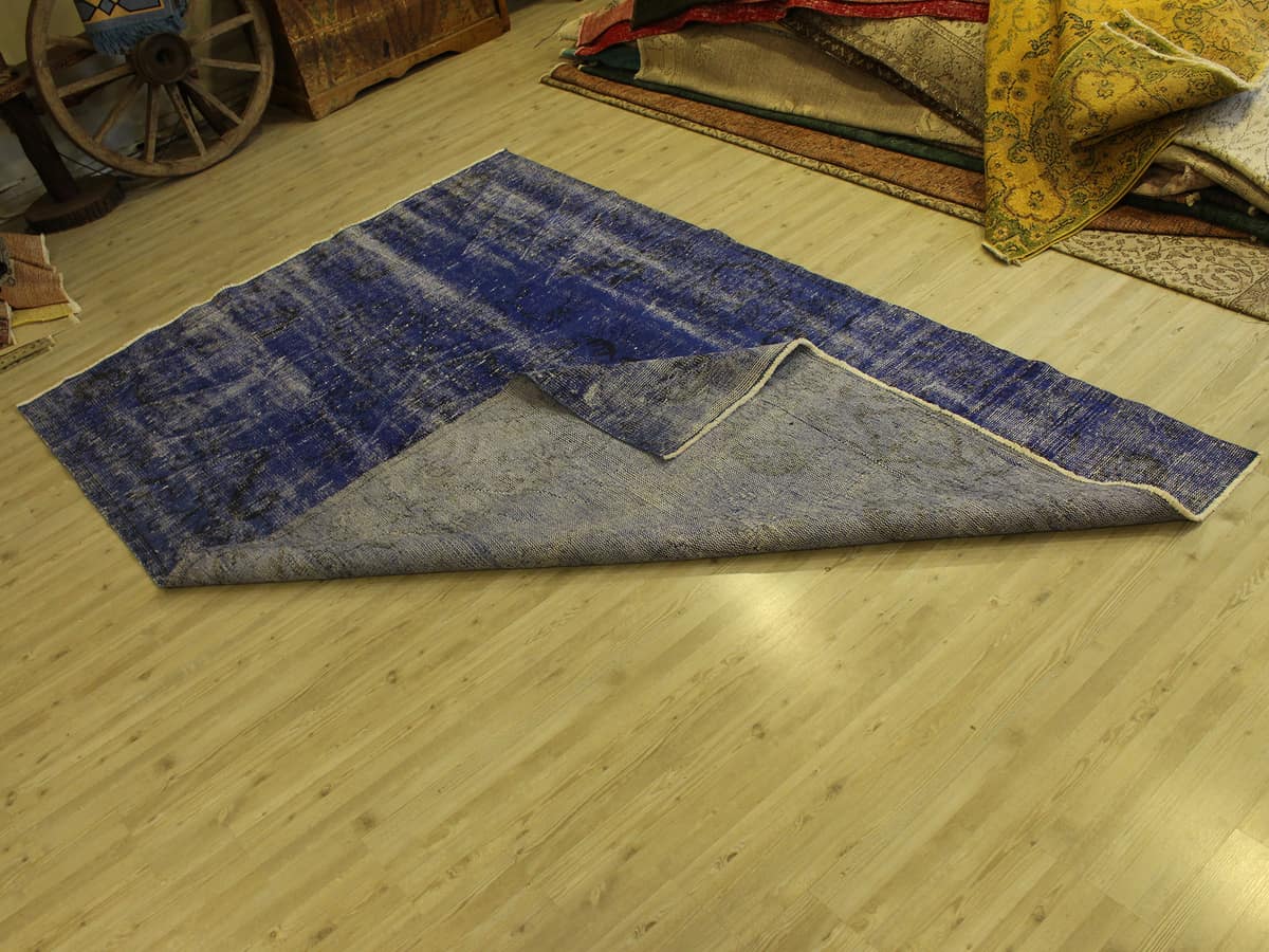 Vintage Distressed Hand-Knotted Rug — detail view 3, handmade vintage rug